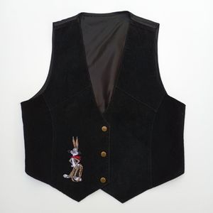 ⛓️🔥Vintage Bugs Bunny Suede Vest🔥⛓️